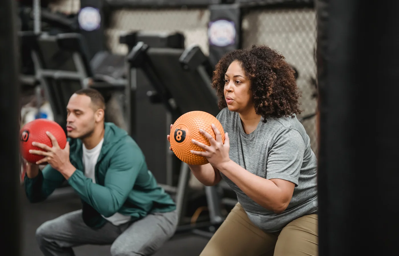 African gym members working out